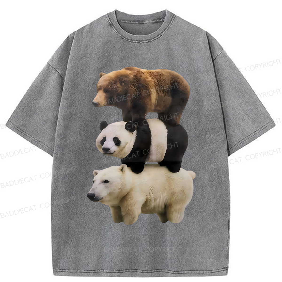Baddiecat We Bare Bears Washed T-shirt