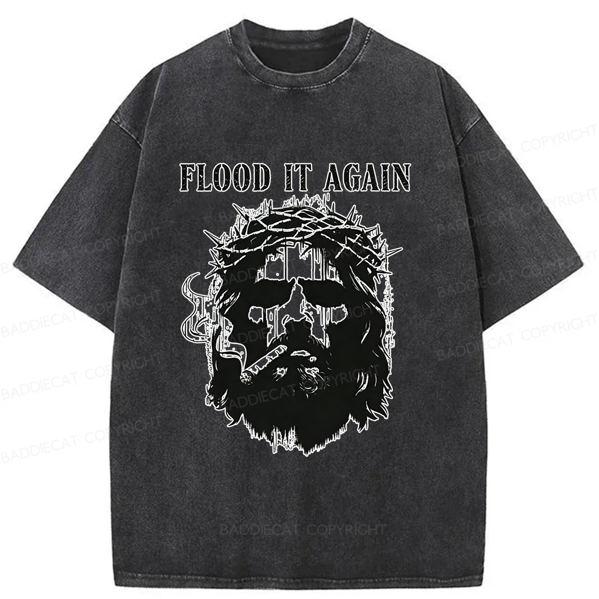 Baddiecat Abandon Jesus Washed T-shirt