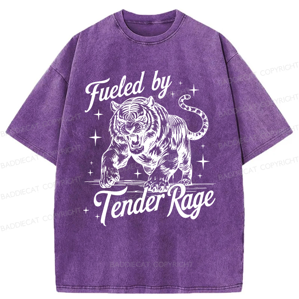 Baddiecat Tiger Fueled By Tender Rage Washed T-shirt