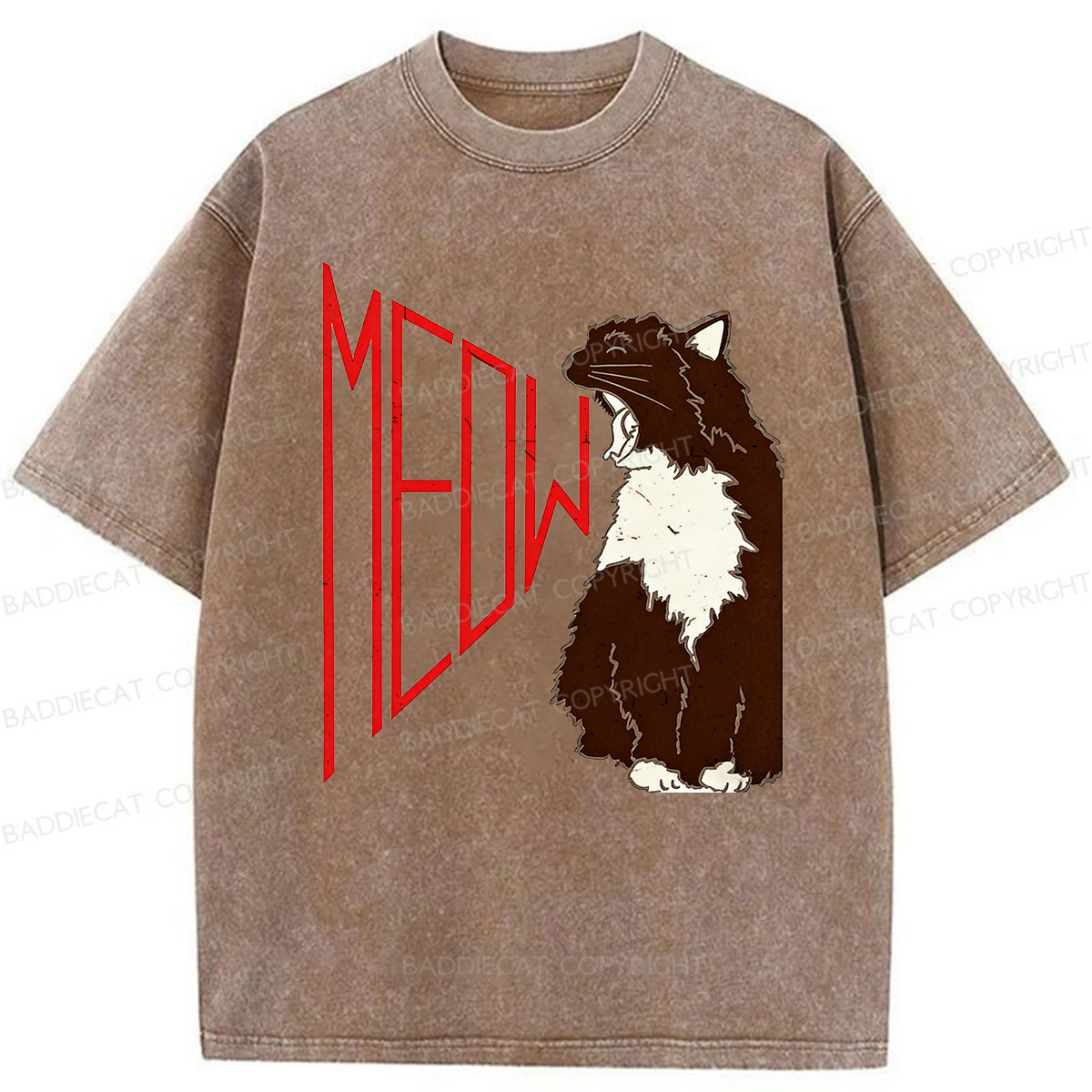 Baddiecat MEOW Washed T-shirt