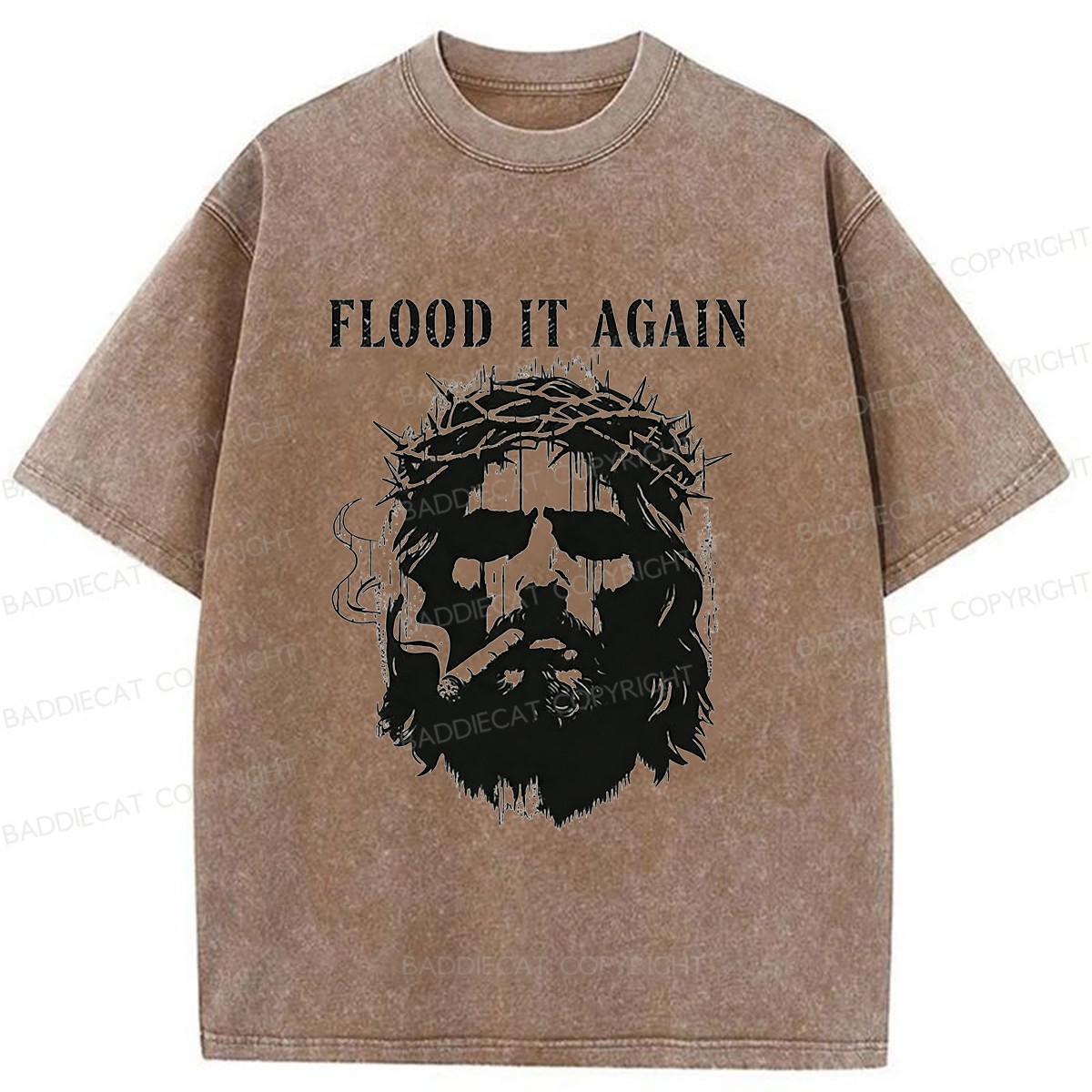 Baddiecat Abandon Jesus Washed T-shirt