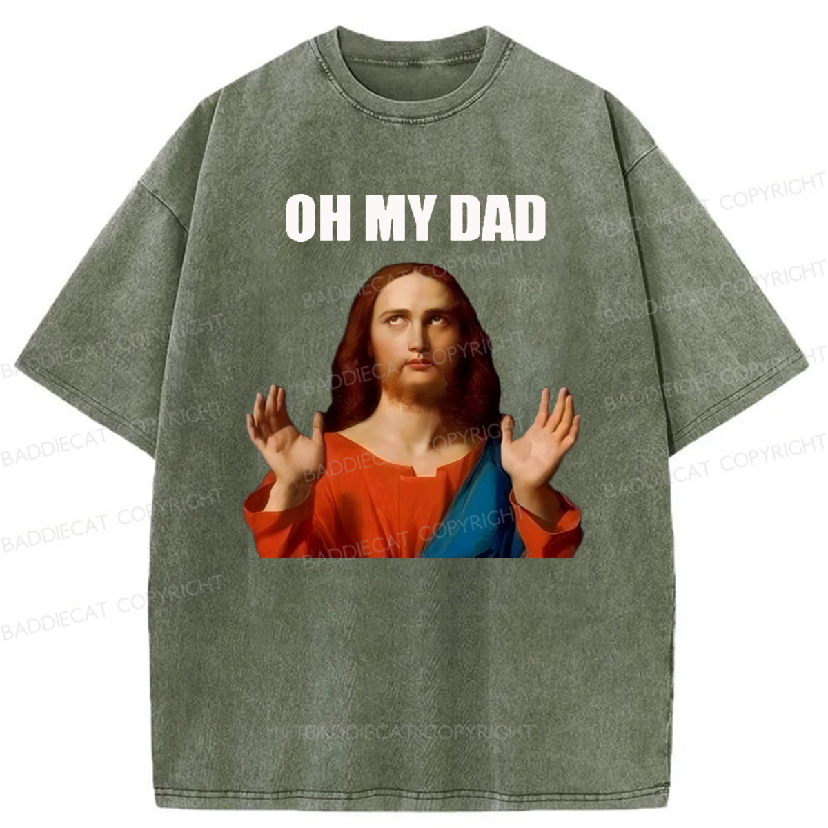 Baddiecat Oh My Dad Washed T-shirt