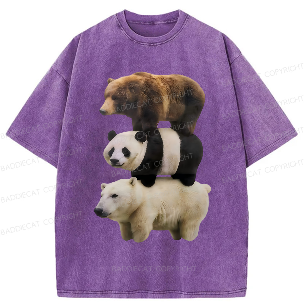 Baddiecat We Bare Bears Washed T-shirt