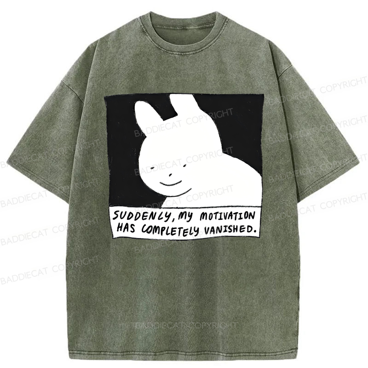 Baddiecat Suddenly My Motivation Has Completely Vanished Washed T-shirt