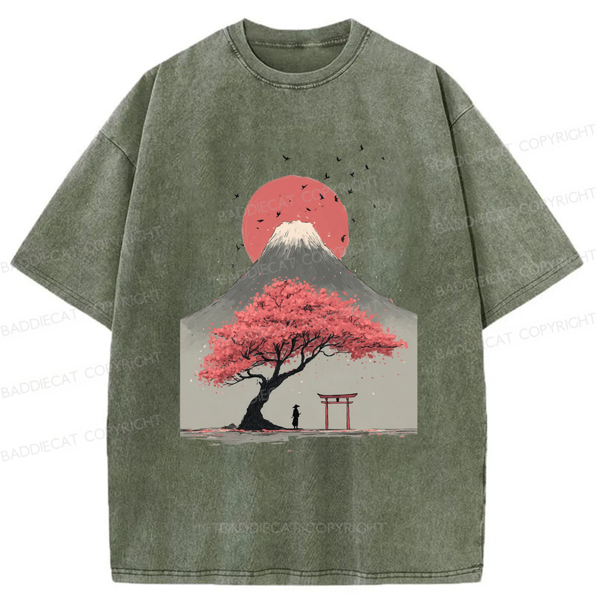 Baddiecat Japanese Mountain Washed T-shirt