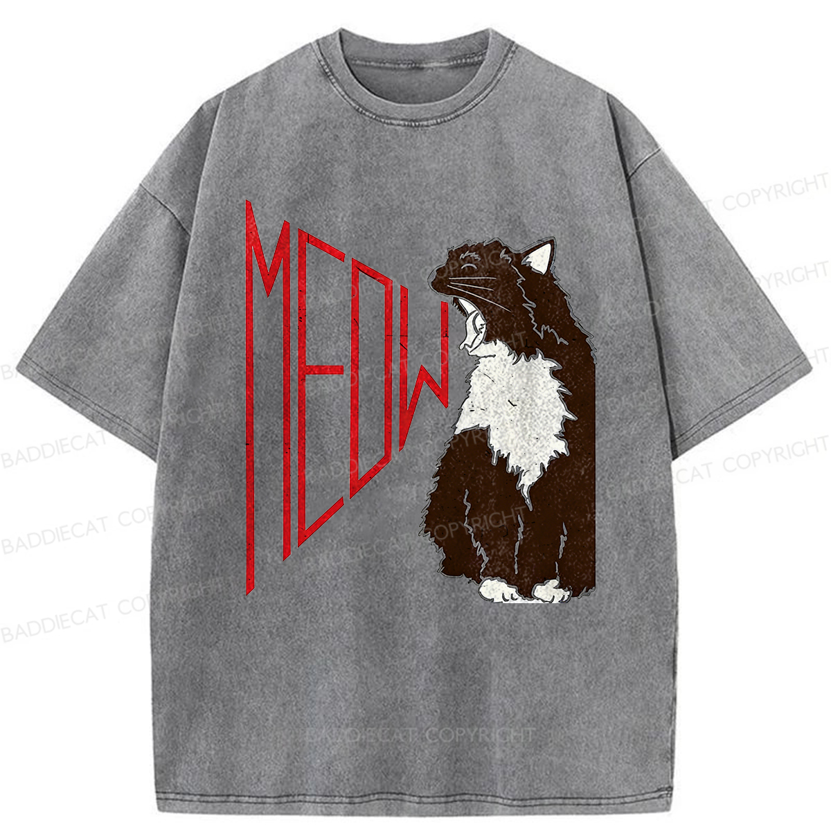 Baddiecat MEOW Washed T-shirt
