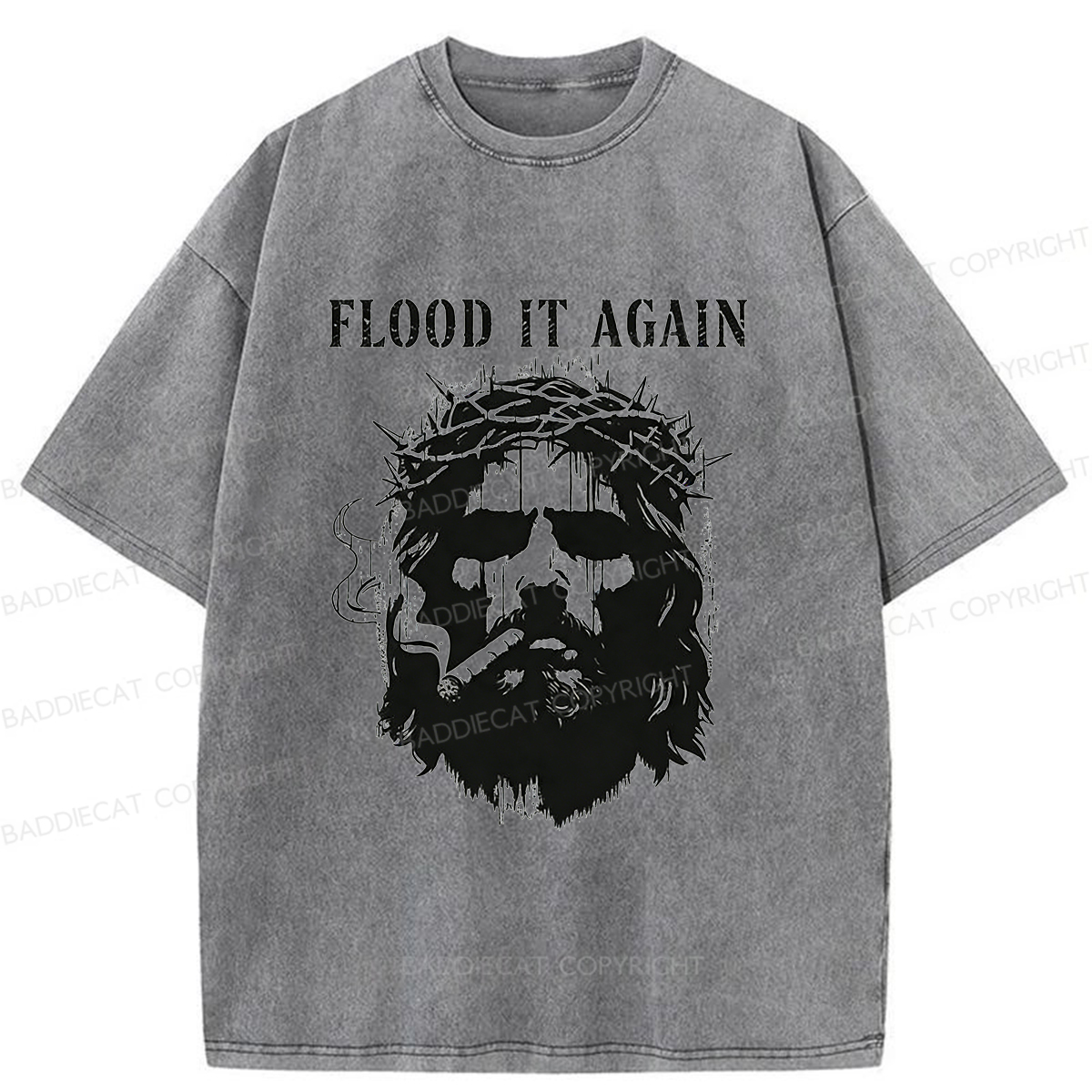 Baddiecat Abandon Jesus Washed T-shirt