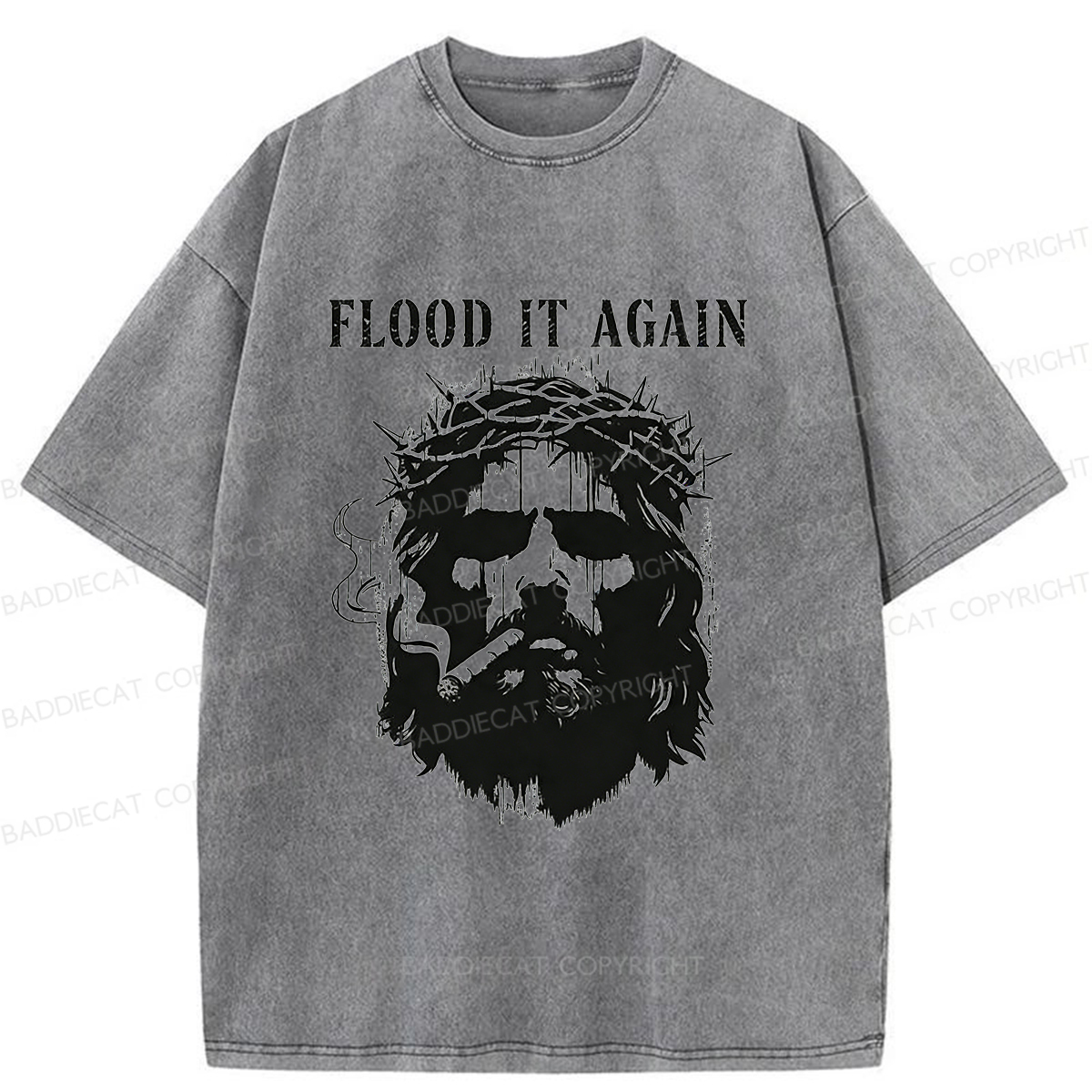 Baddiecat Abandon Jesus Washed T-shirt