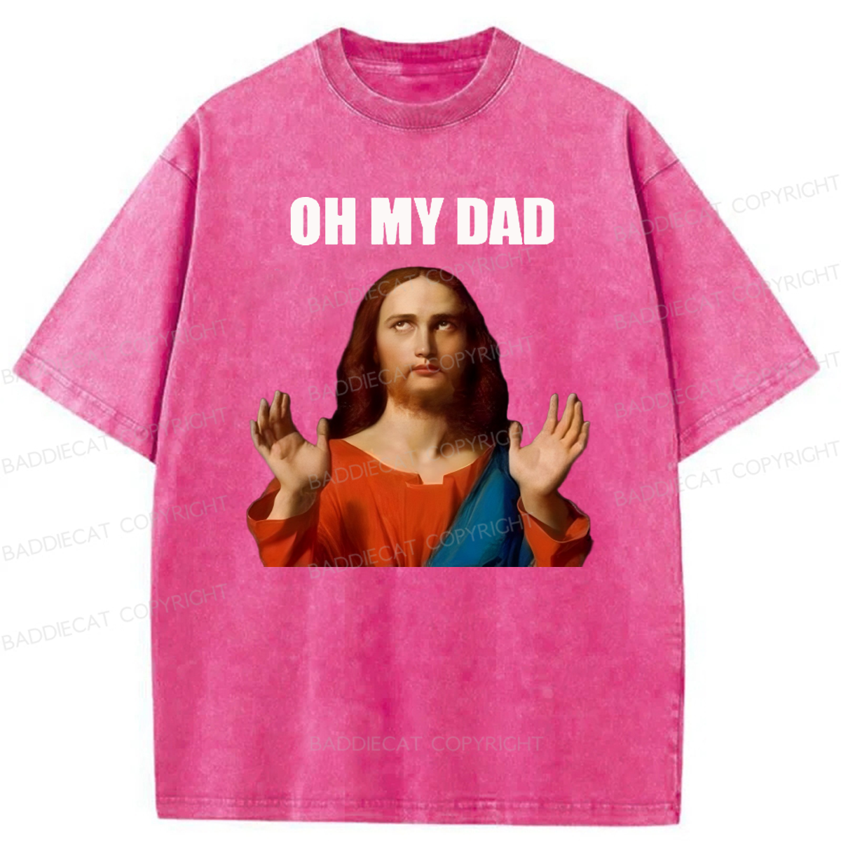 Baddiecat Oh My Dad Washed T-shirt