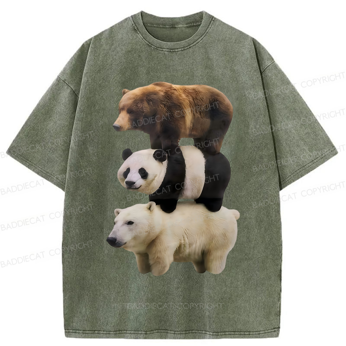 Baddiecat We Bare Bears Washed T-shirt