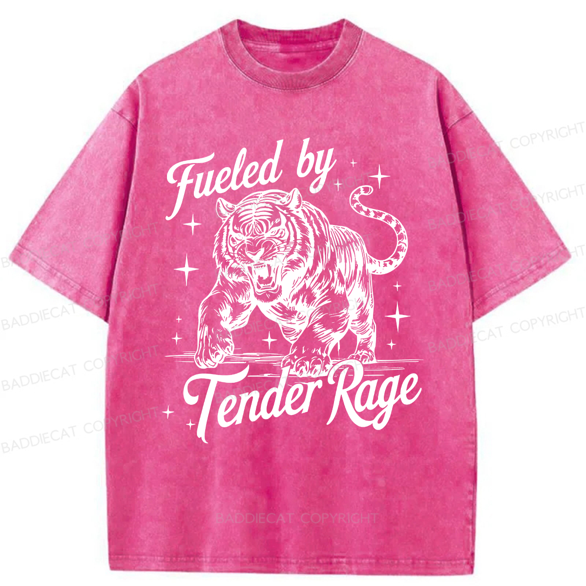 Baddiecat Tiger Fueled By Tender Rage Washed T-shirt