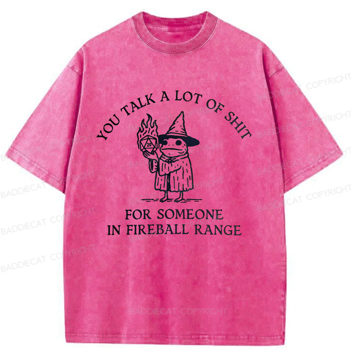 Baddiecat Frog Wizard You Talk A Lot Of Shit Washed T-shirt