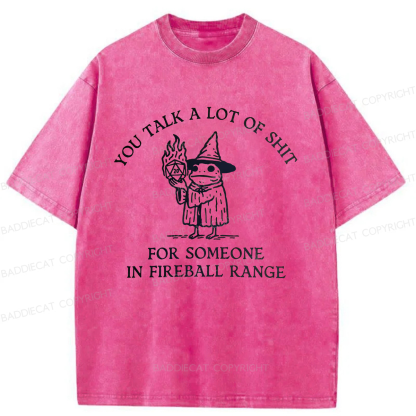 Baddiecat Frog Wizard You Talk A Lot Of Shit Washed T-shirt