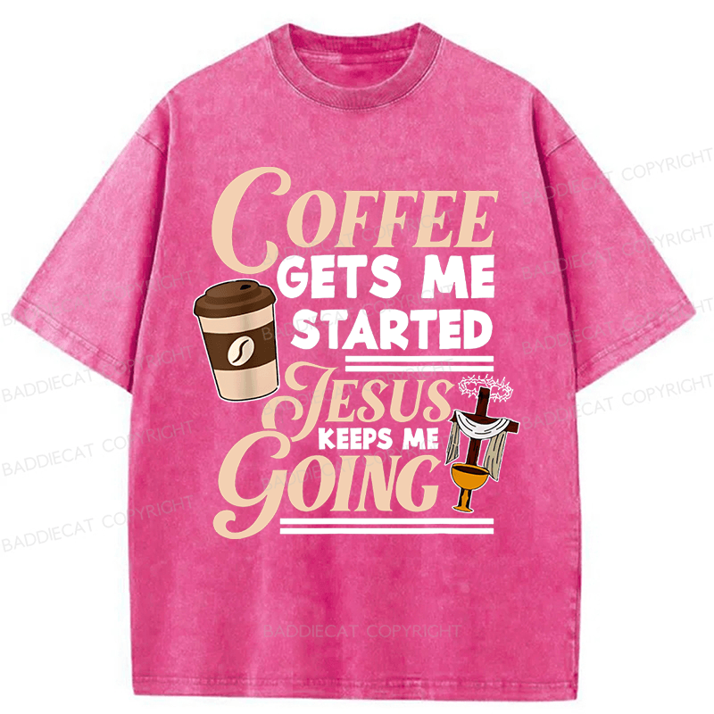 Baddiecat Jesus Christian Faith Washed T-shirt