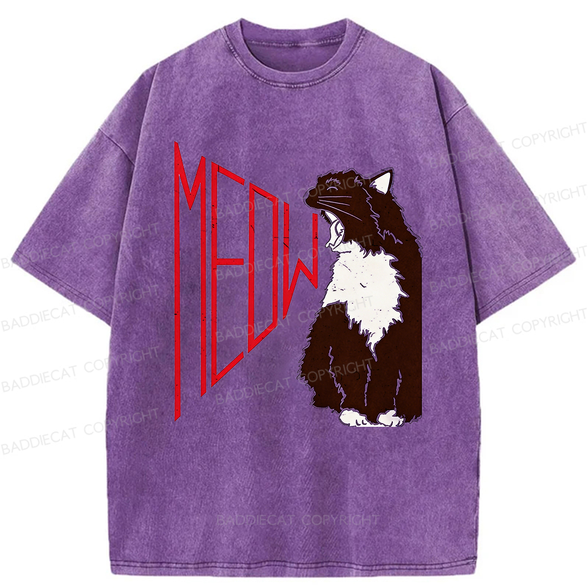 Baddiecat MEOW Washed T-shirt