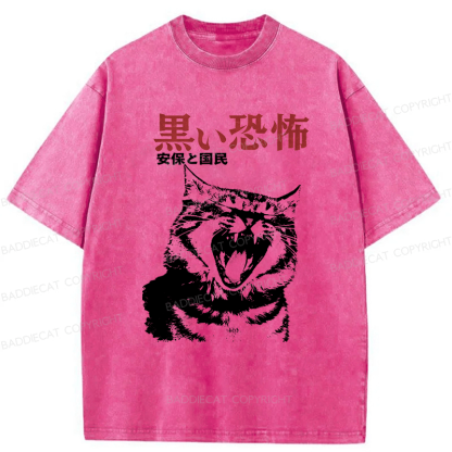 Baddiecat The Horrors Cat Washed T-shirt