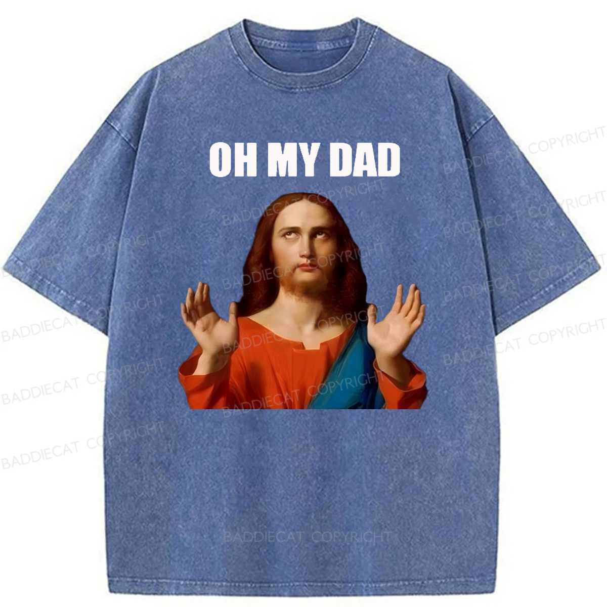 Baddiecat Oh My Dad Washed T-shirt
