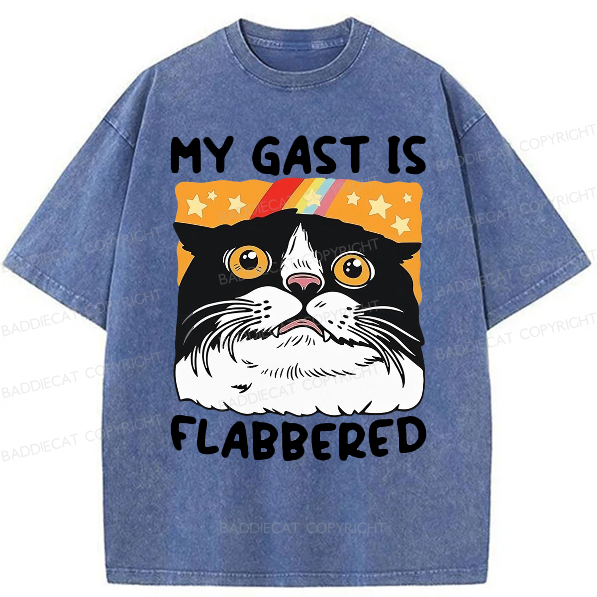 Baddiecat My Gast Is Flabbered Washed T-shirt