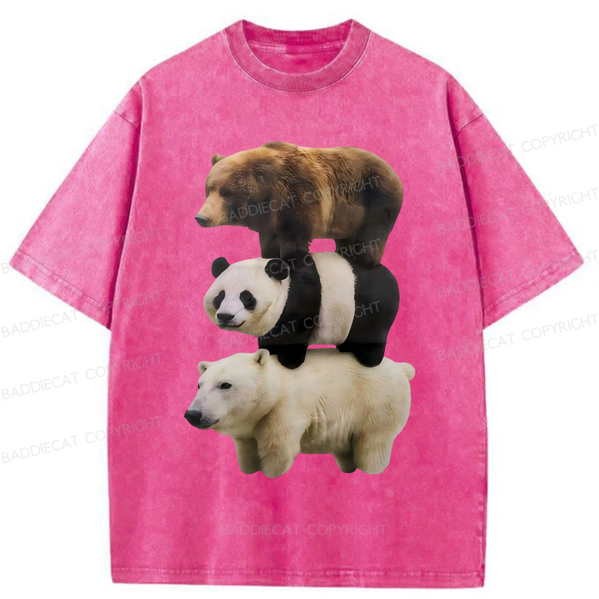 Baddiecat We Bare Bears Washed T-shirt