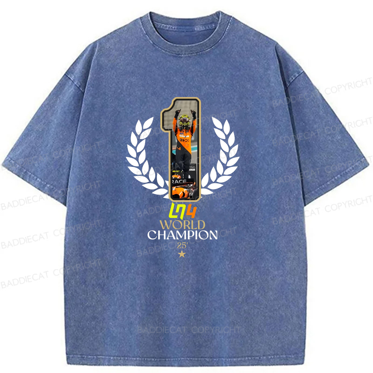 Baddiecat 2025 F1 World Champion Washed T-shirt