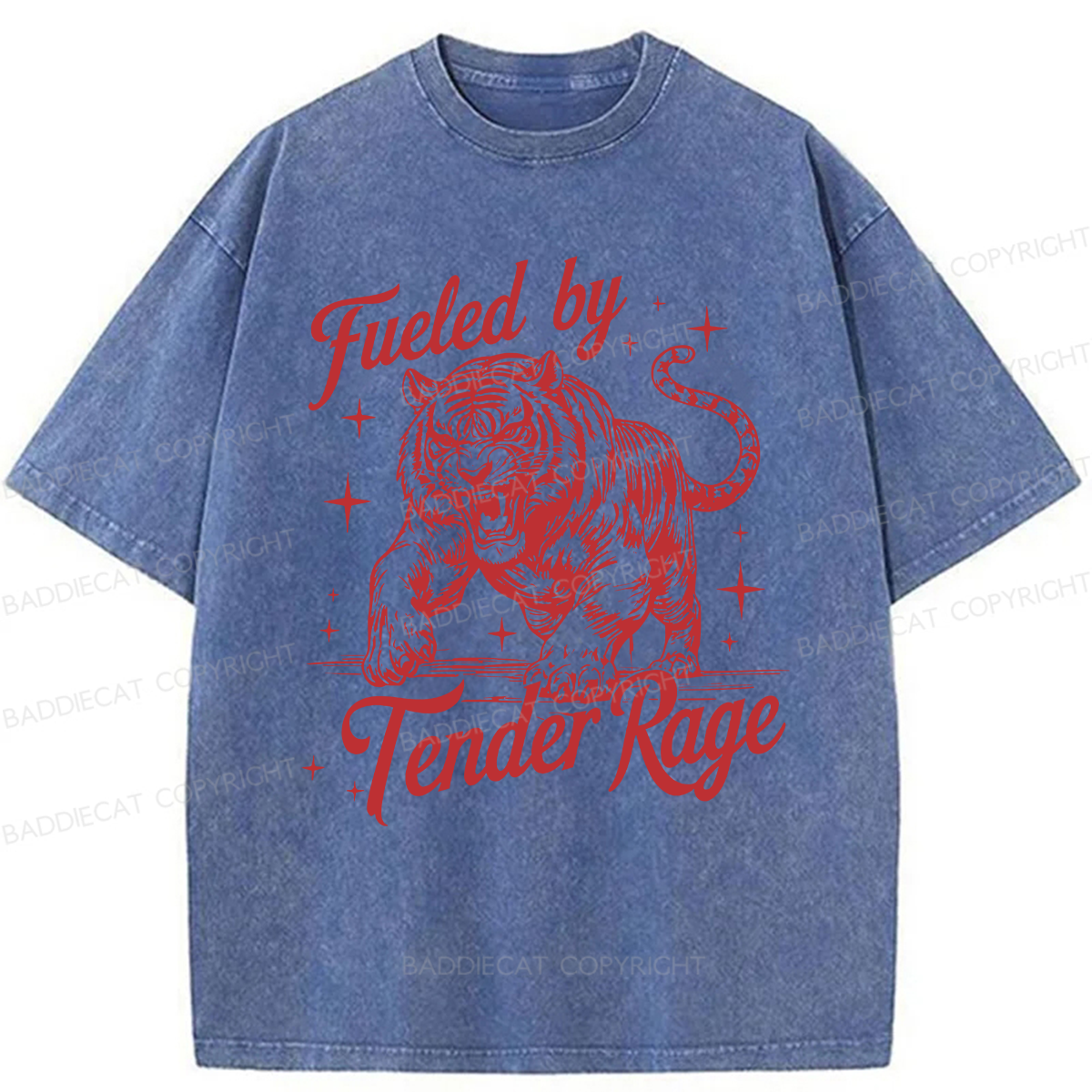 Baddiecat Tiger Fueled By Tender Rage Washed T-shirt