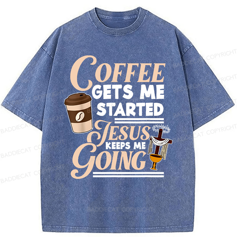 Baddiecat Jesus Christian Faith Washed T-shirt