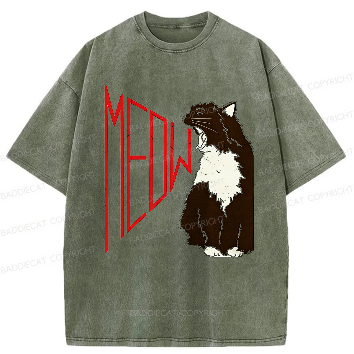 Baddiecat MEOW Washed T-shirt