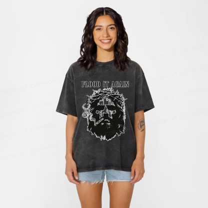 Baddiecat Abandon Jesus Washed T-shirt