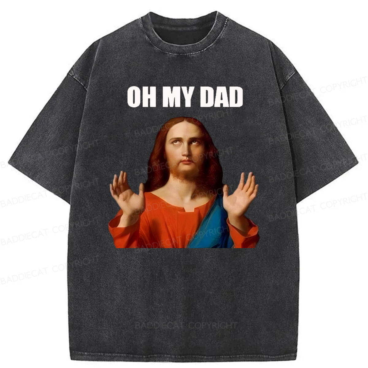 Baddiecat Oh My Dad Washed T-shirt
