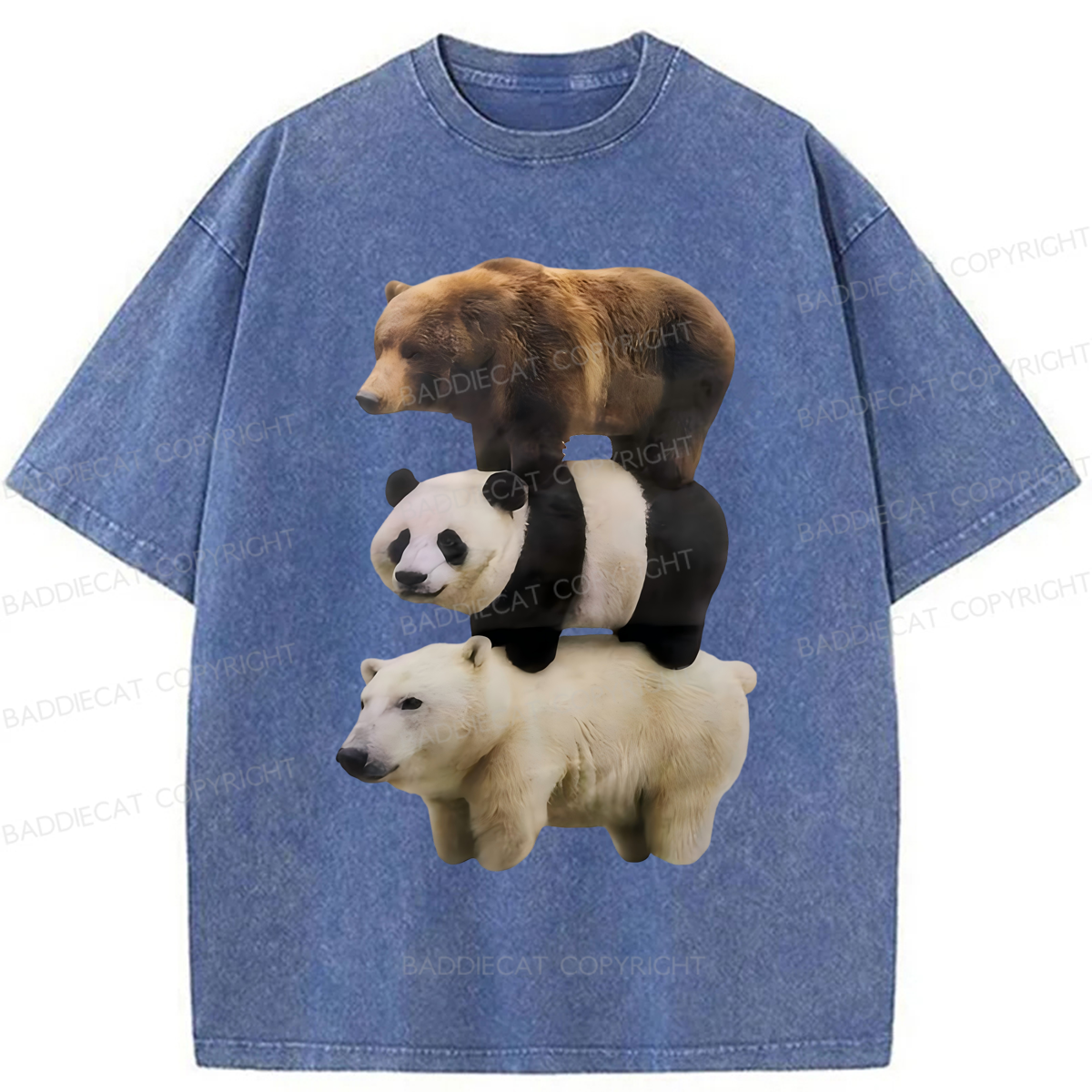 Baddiecat We Bare Bears Washed T-shirt