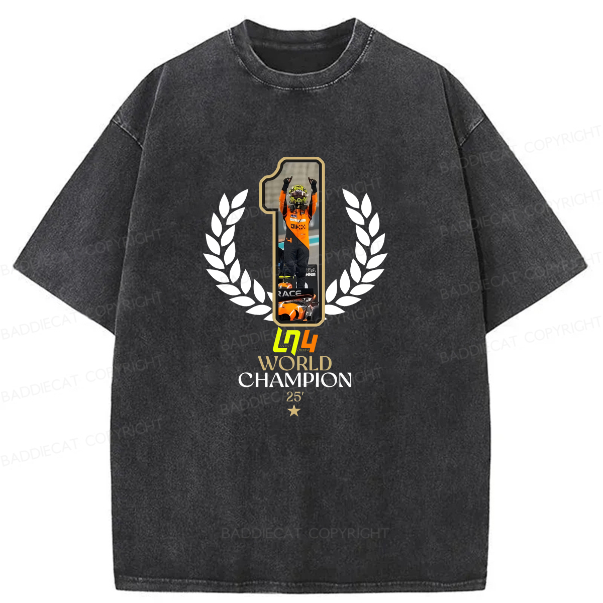 Baddiecat 2025 F1 World Champion Washed T-shirt