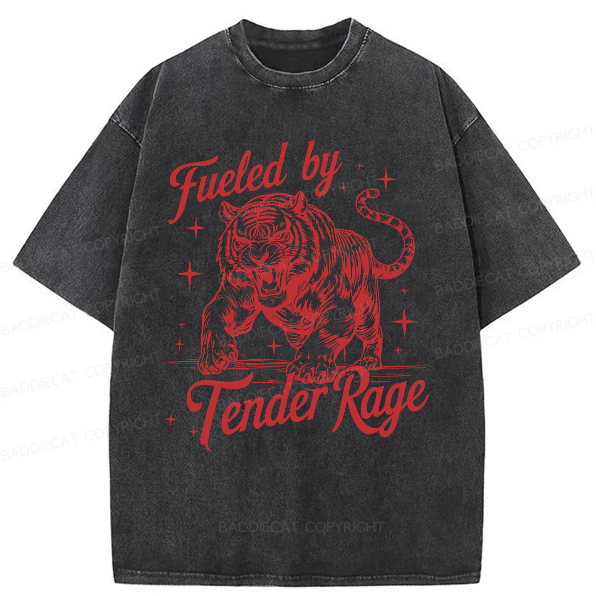 Baddiecat Tiger Fueled By Tender Rage Washed T-shirt