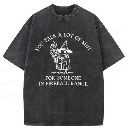 Baddiecat Frog Wizard You Talk A Lot Of Shit Washed T-shirt