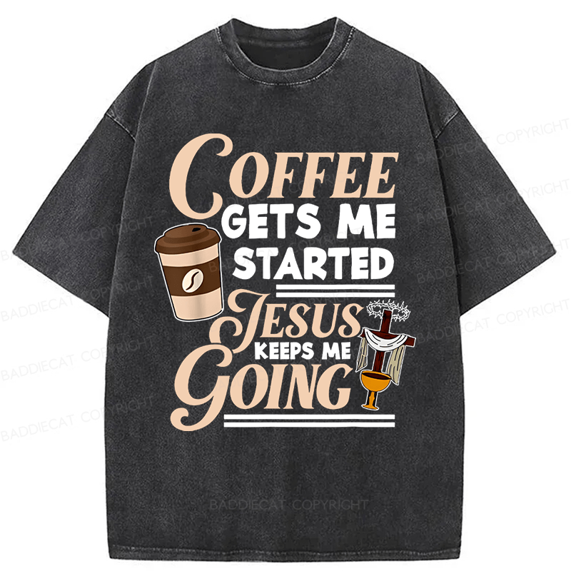 Baddiecat Jesus Christian Faith Washed T-shirt