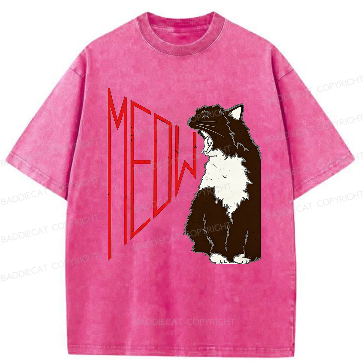Baddiecat MEOW Washed T-shirt