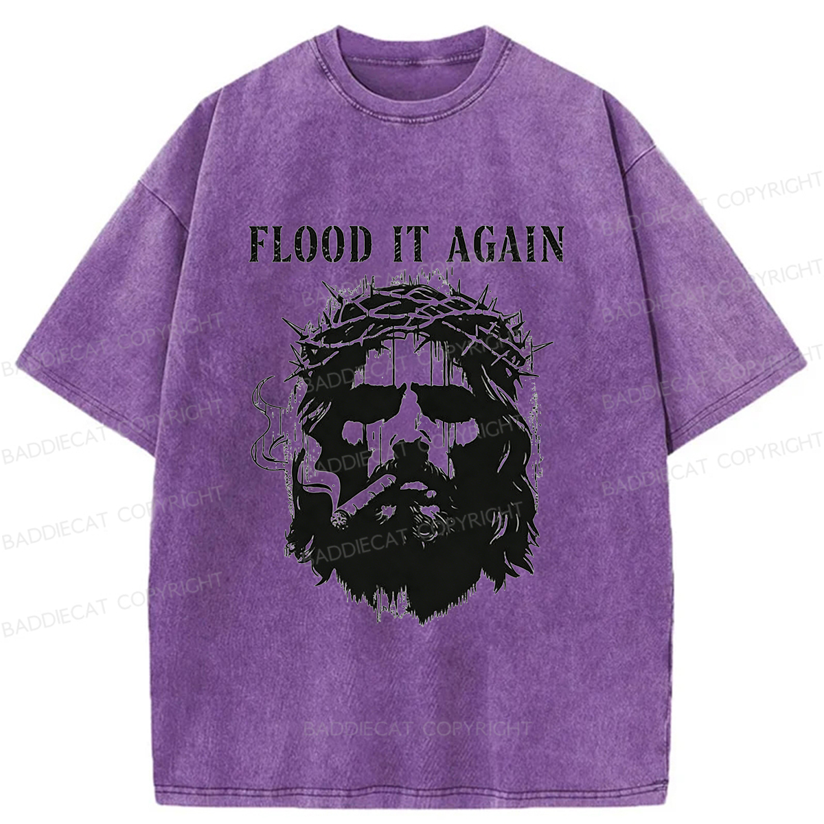 Baddiecat Abandon Jesus Washed T-shirt
