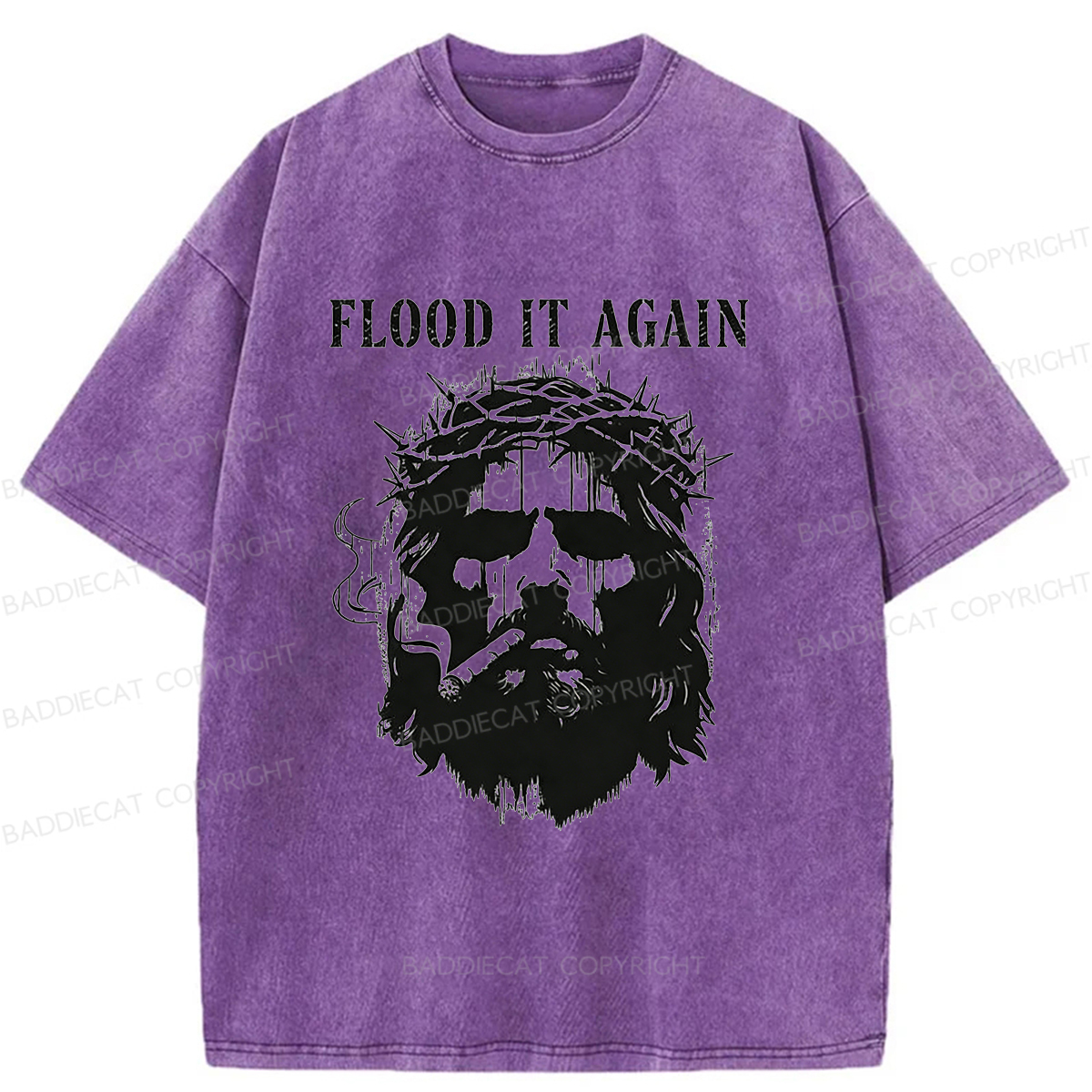 Baddiecat Abandon Jesus Washed T-shirt
