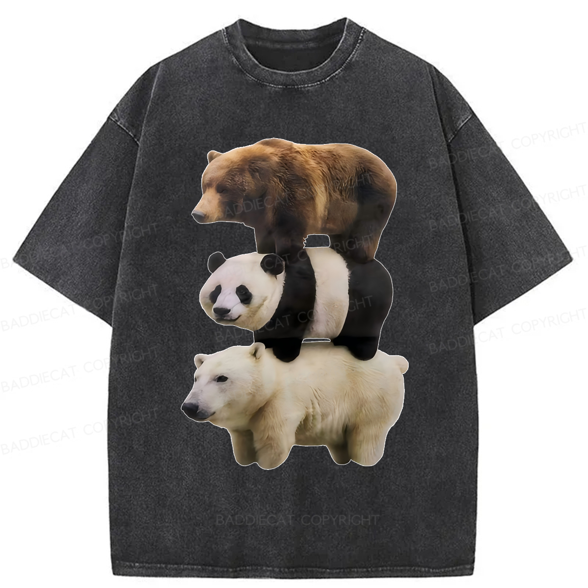 Baddiecat We Bare Bears Washed T-shirt