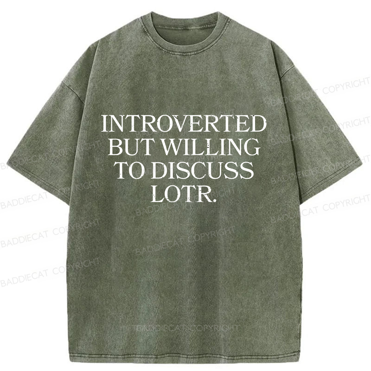 Baddiecat Introverted But Willing To Discuss Lotr Washed T-Shirt