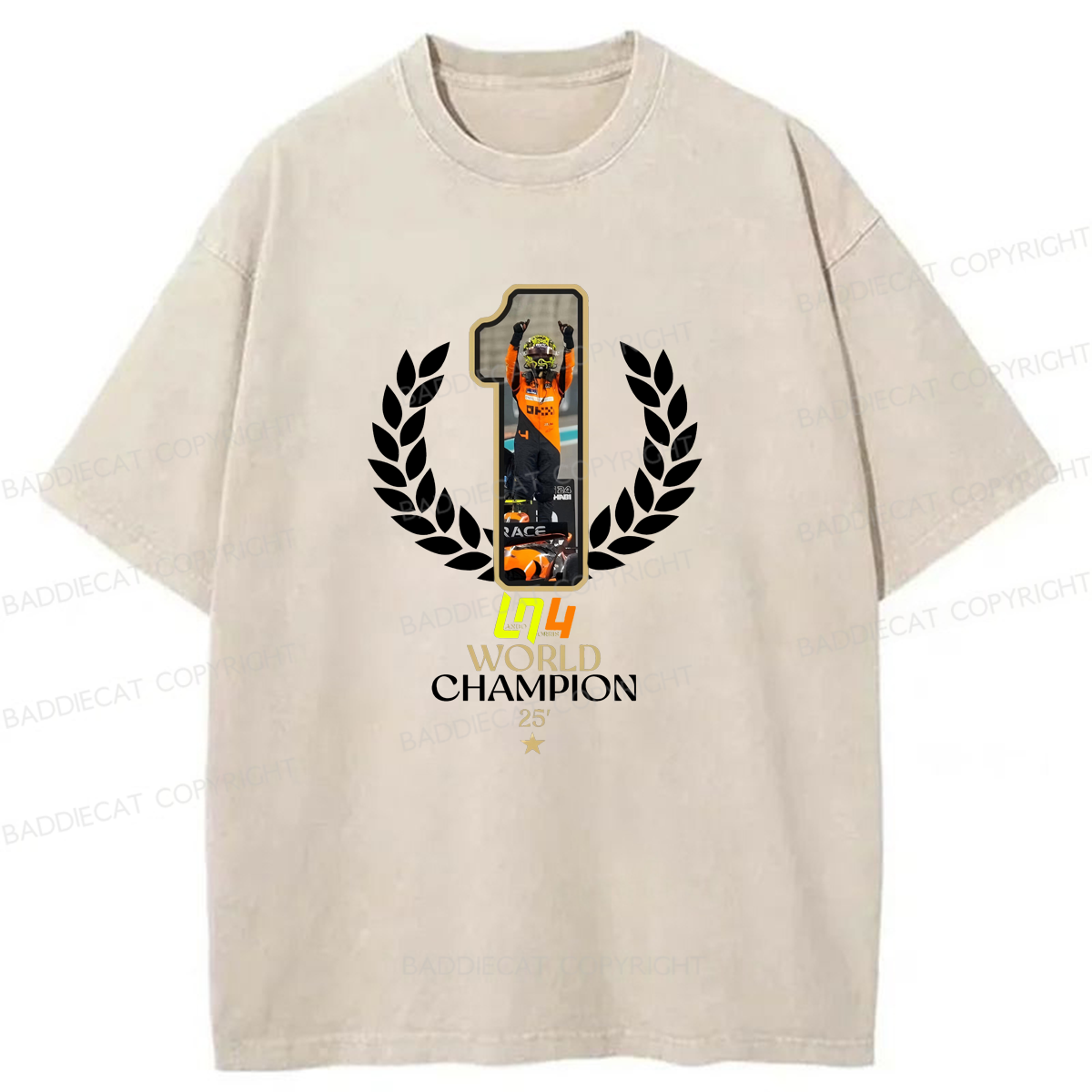 Baddiecat 2025 F1 World Champion Washed T-shirt