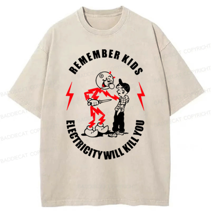 Baddiecat Remember Kids Washed T-shirt