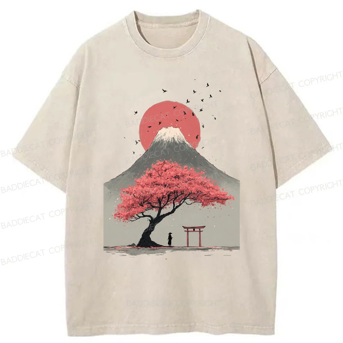 Baddiecat Japanese Mountain Washed T-shirt