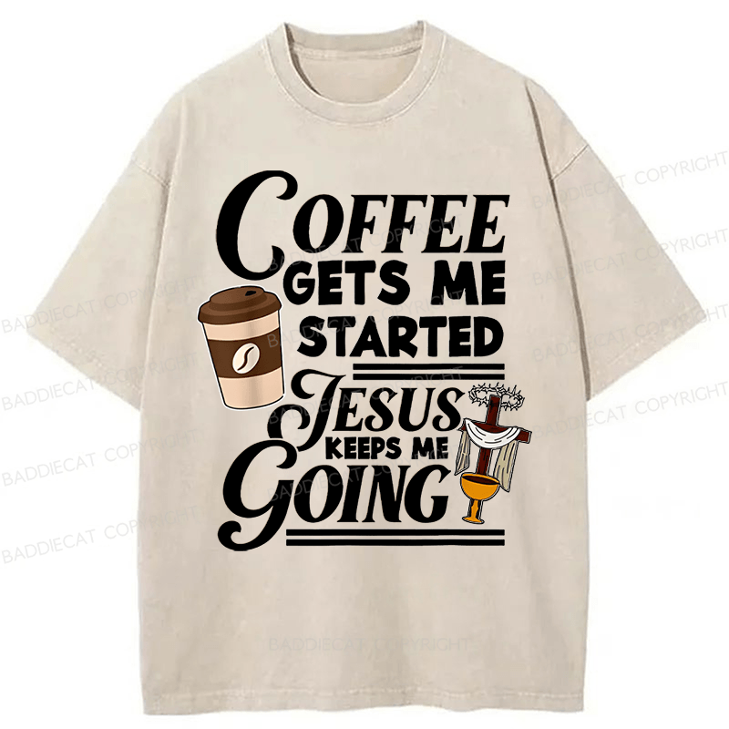 Baddiecat Jesus Christian Faith Washed T-shirt