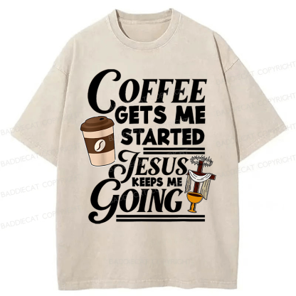 Baddiecat Jesus Christian Faith Washed T-shirt