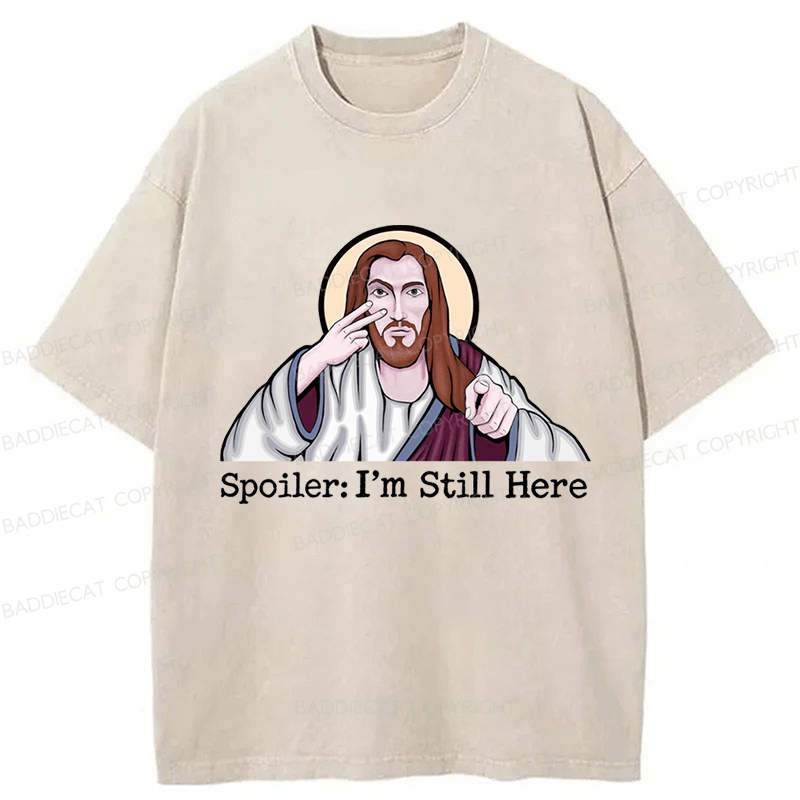Baddiecat Jesus Spoiler Washed T-shirt