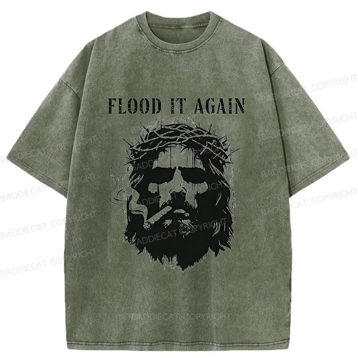 Baddiecat Abandon Jesus Washed T-shirt