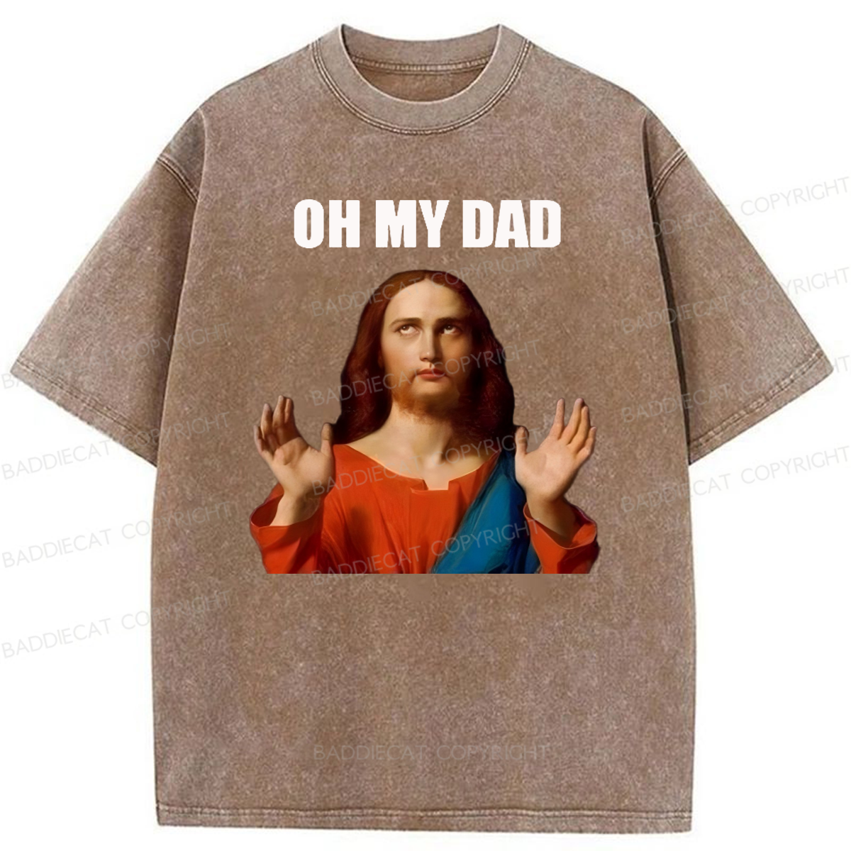 Baddiecat Oh My Dad Washed T-shirt