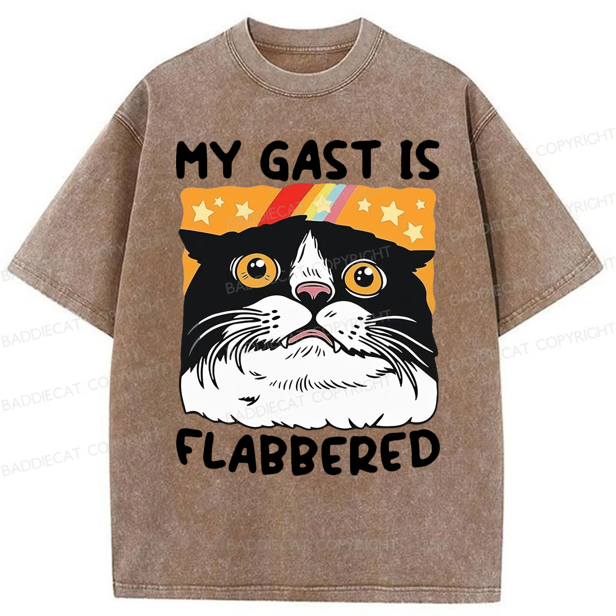 Baddiecat My Gast Is Flabbered Washed T-shirt