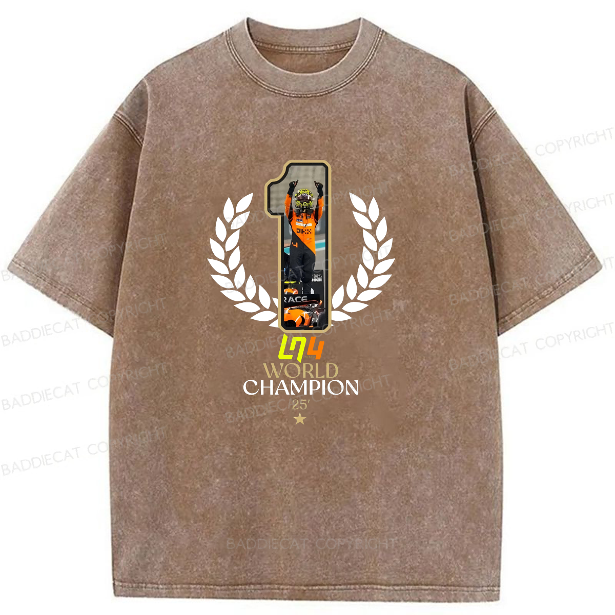 Baddiecat 2025 F1 World Champion Washed T-shirt