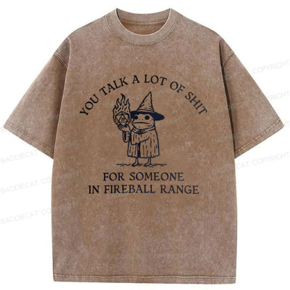 Baddiecat Frog Wizard You Talk A Lot Of Shit Washed T-shirt